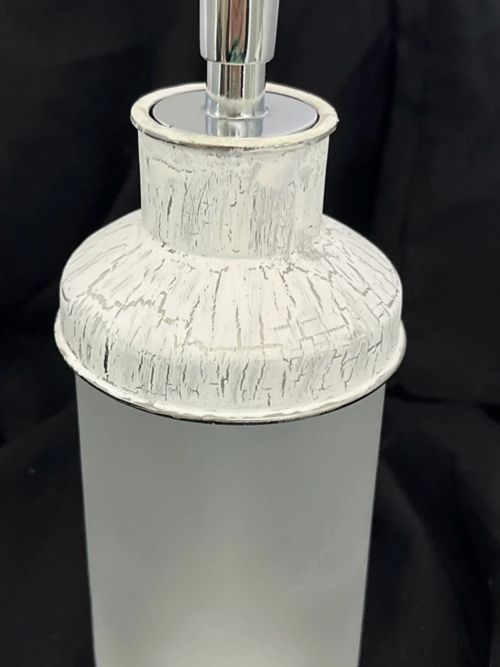 Mike & Ally Foret Essentials Soap Pump Dispenser Frosted Glass Crackle Top